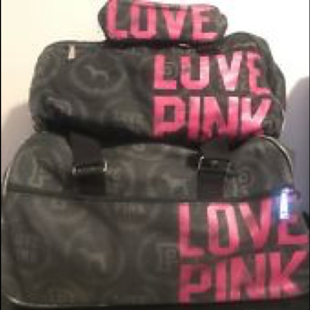 3 piece VS PINK luggage set